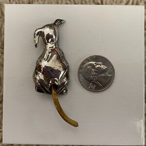 Vintage sterling silver dog pin